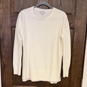 Barefoot Dreams Cozy Chic Ultra Lite Cream Crew Neck Top Size Small